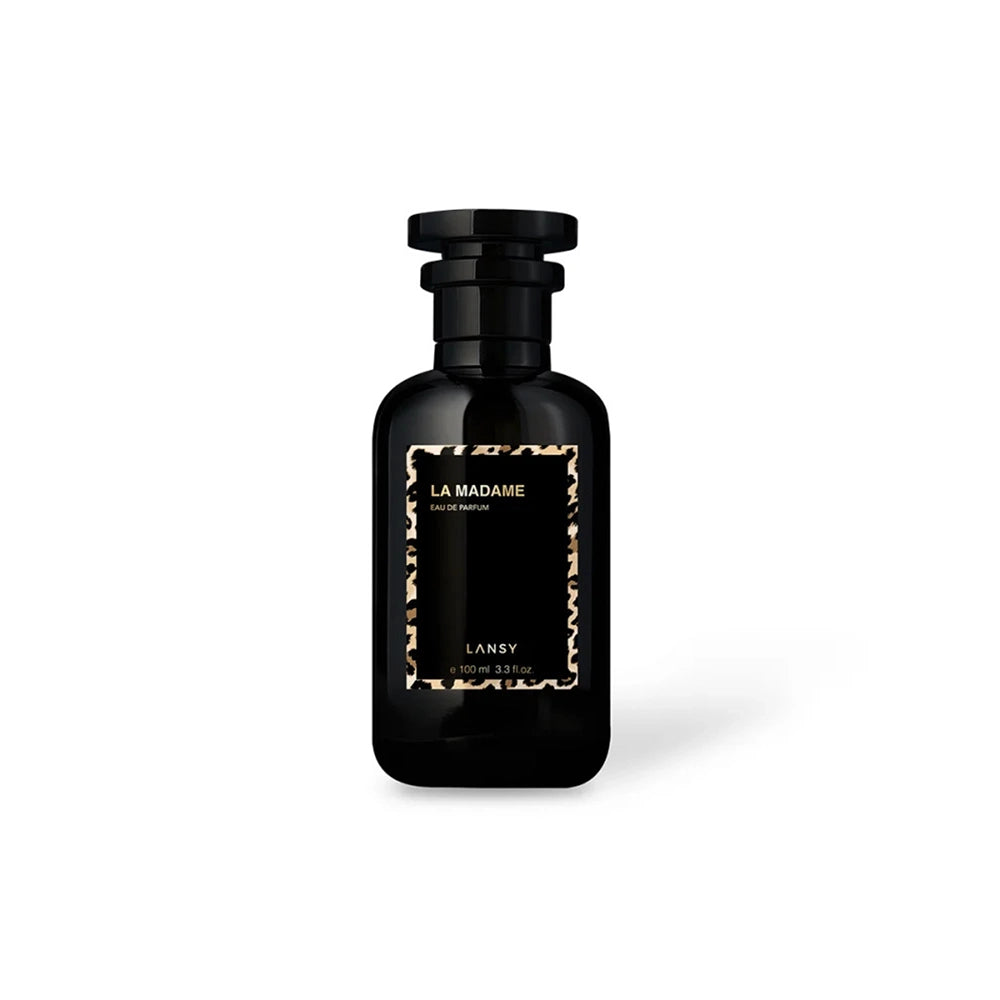 Black Lansy perfume bottle with &