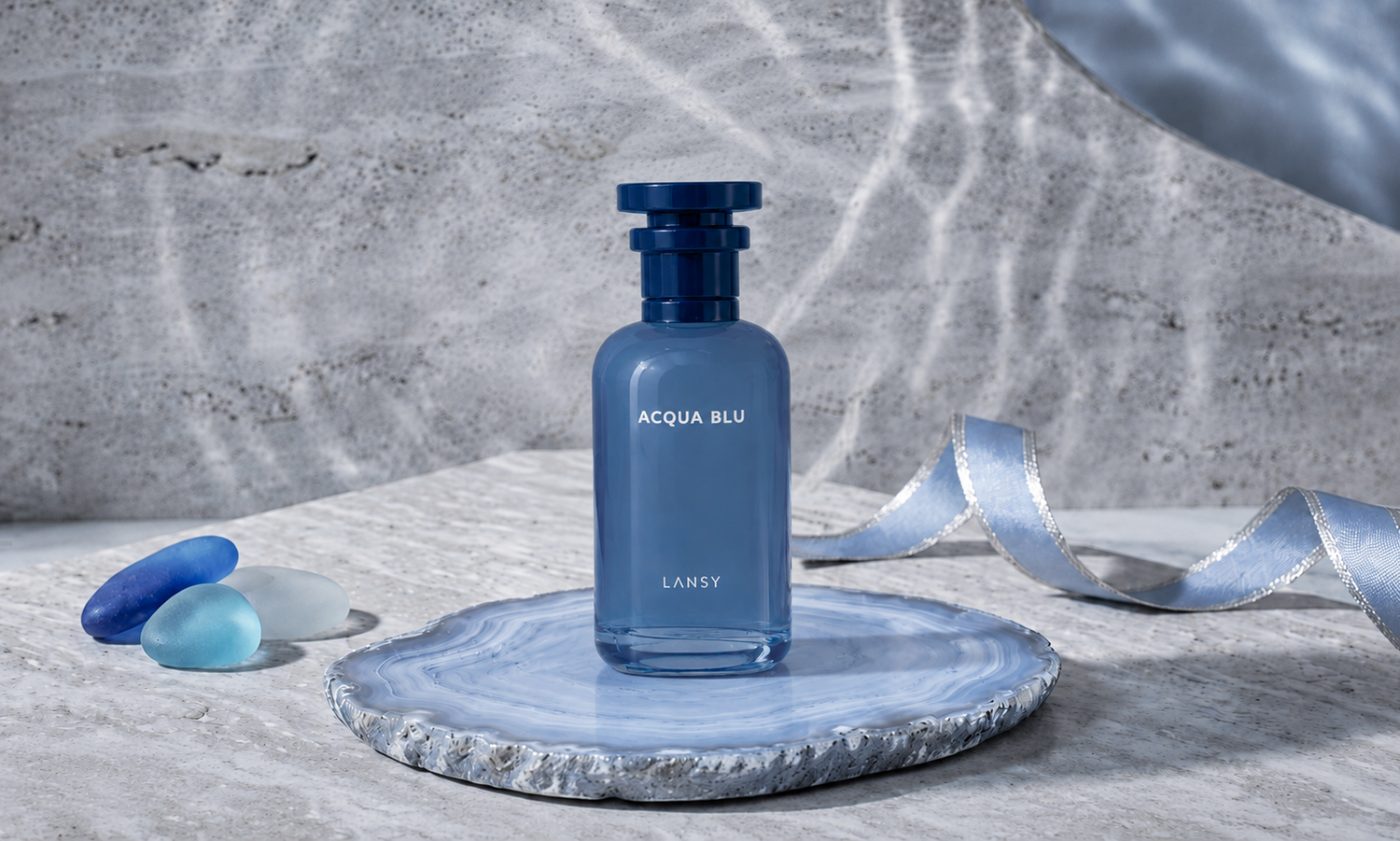 Lansy Acqua Blu Perfume bottle for men elegant design