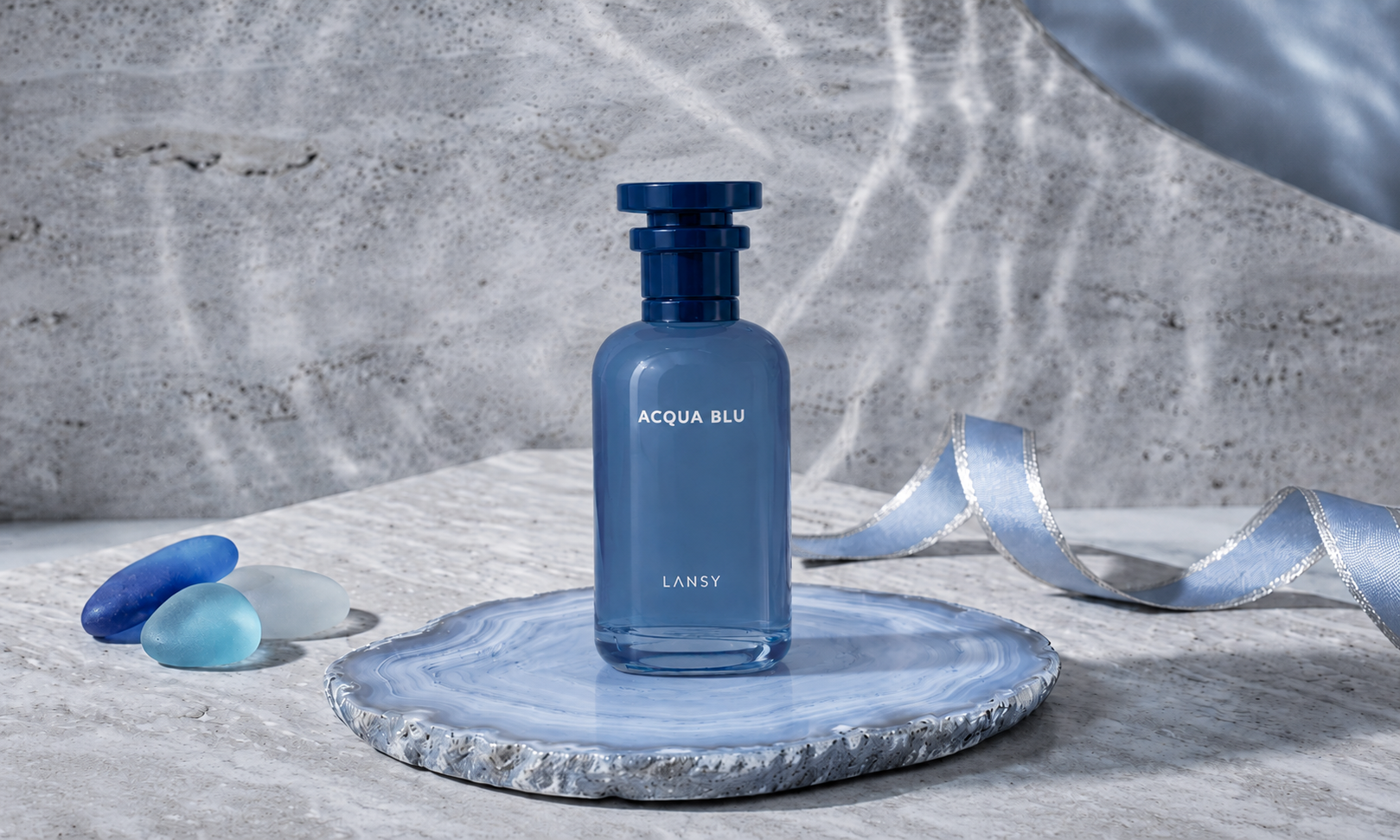 Lansy Acqua Blu Perfume bottle for men elegant design