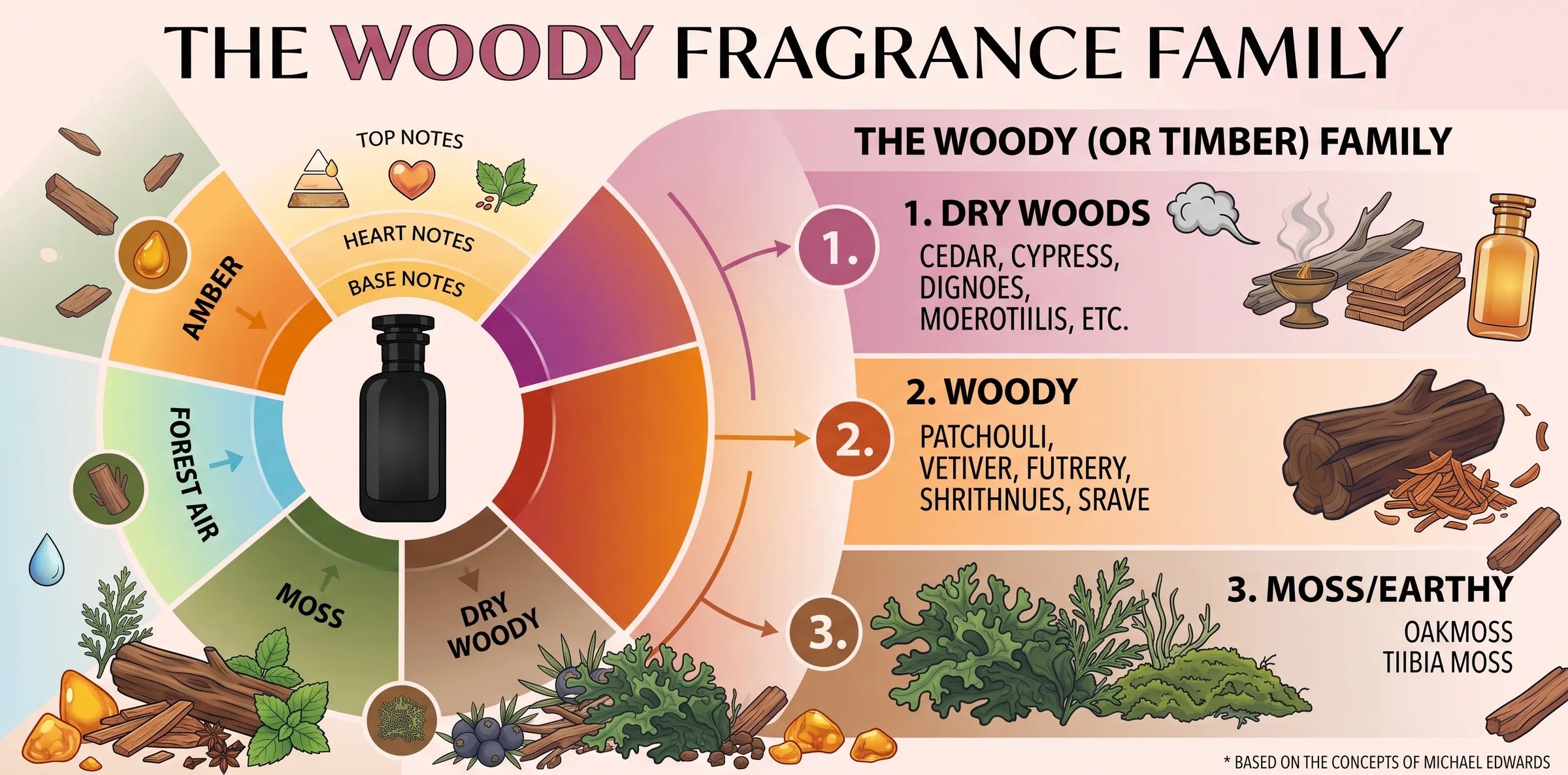 Discover the captivating allure of the Woody Fragrance Family