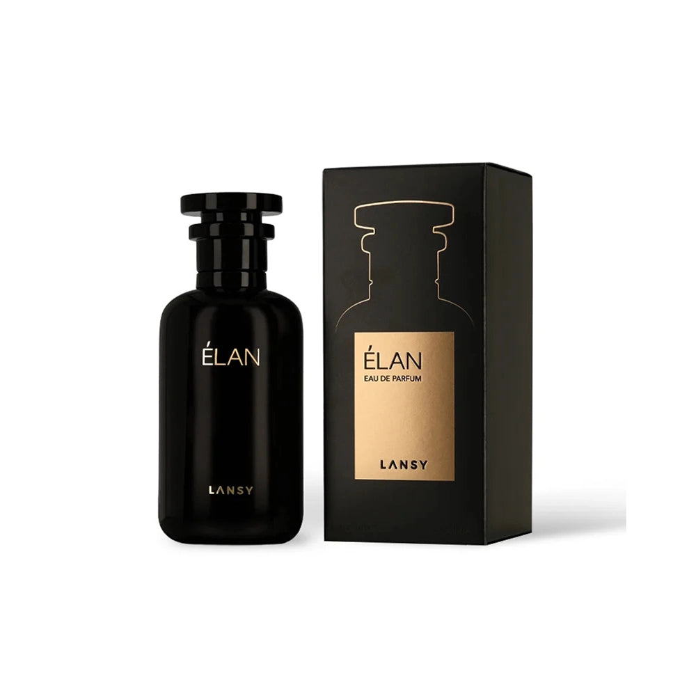 Lansy Élan perfume bottle and packaging on a white background