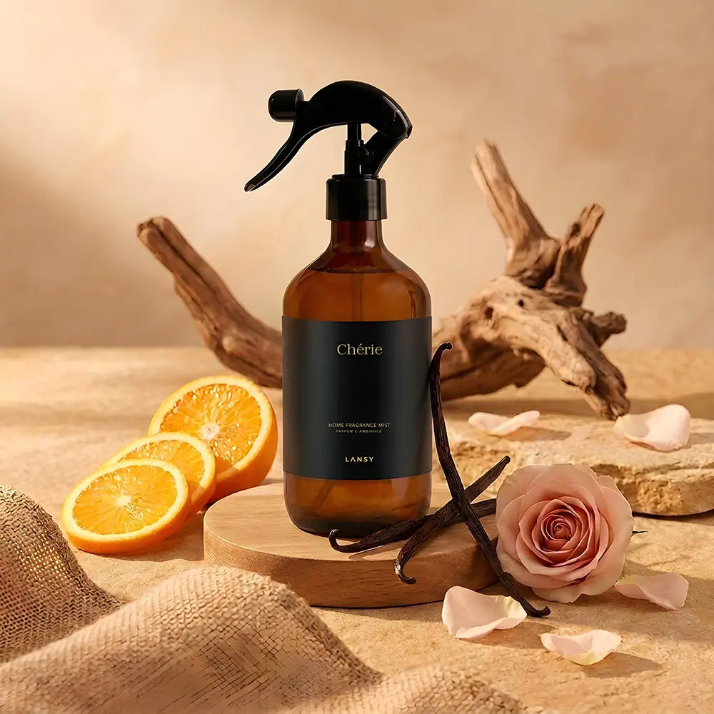 Chérie mist with orange, vanilla and rose.