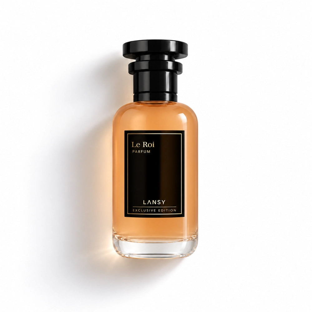 Lansy Le Roi Parfum bottle on a white background
