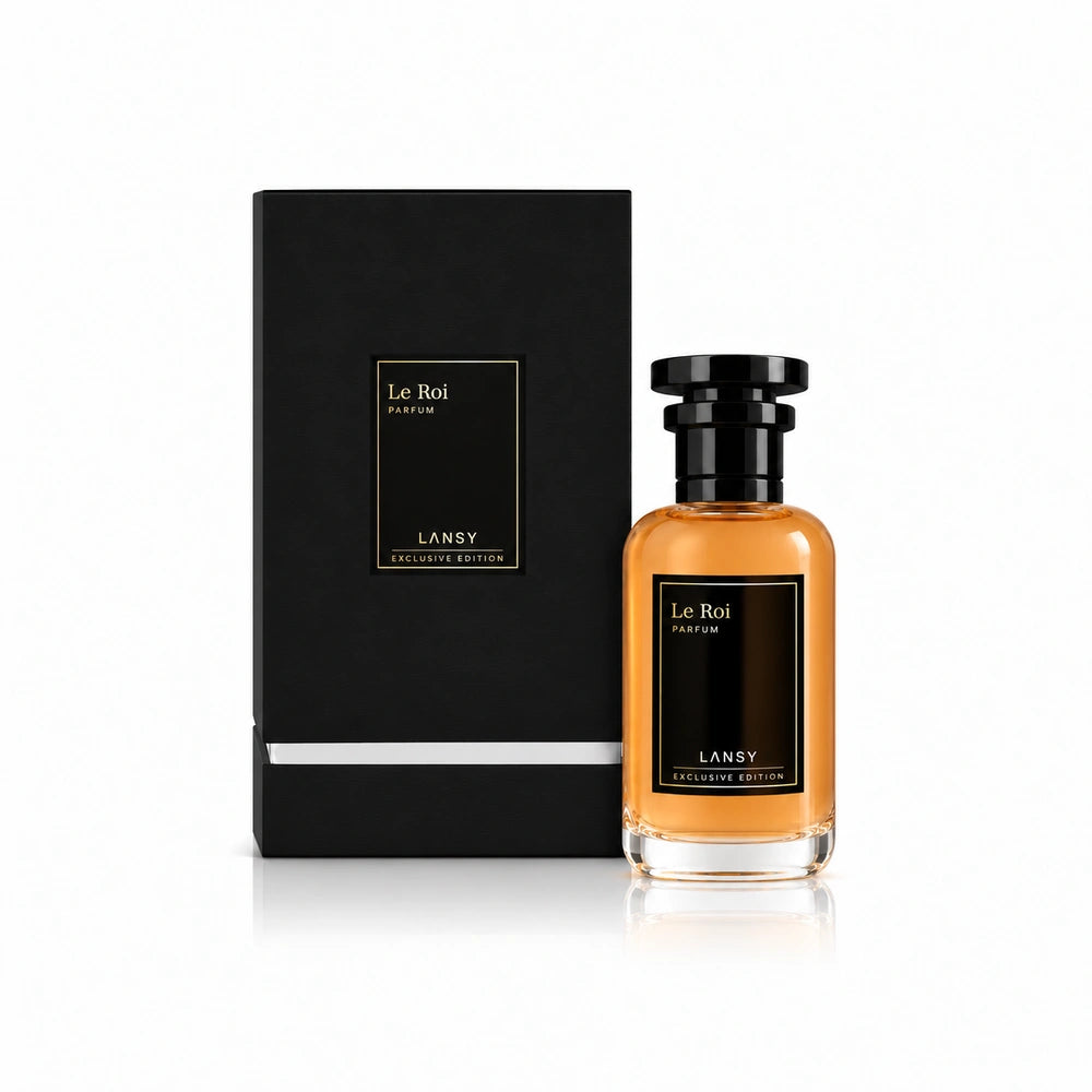 Lansy perfume bottle and packaging on a white background