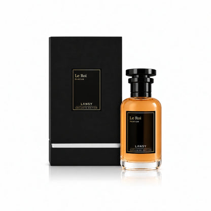 Lansy perfume bottle and packaging on a white background