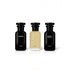 Three LANSY perfume bottles on a white background.