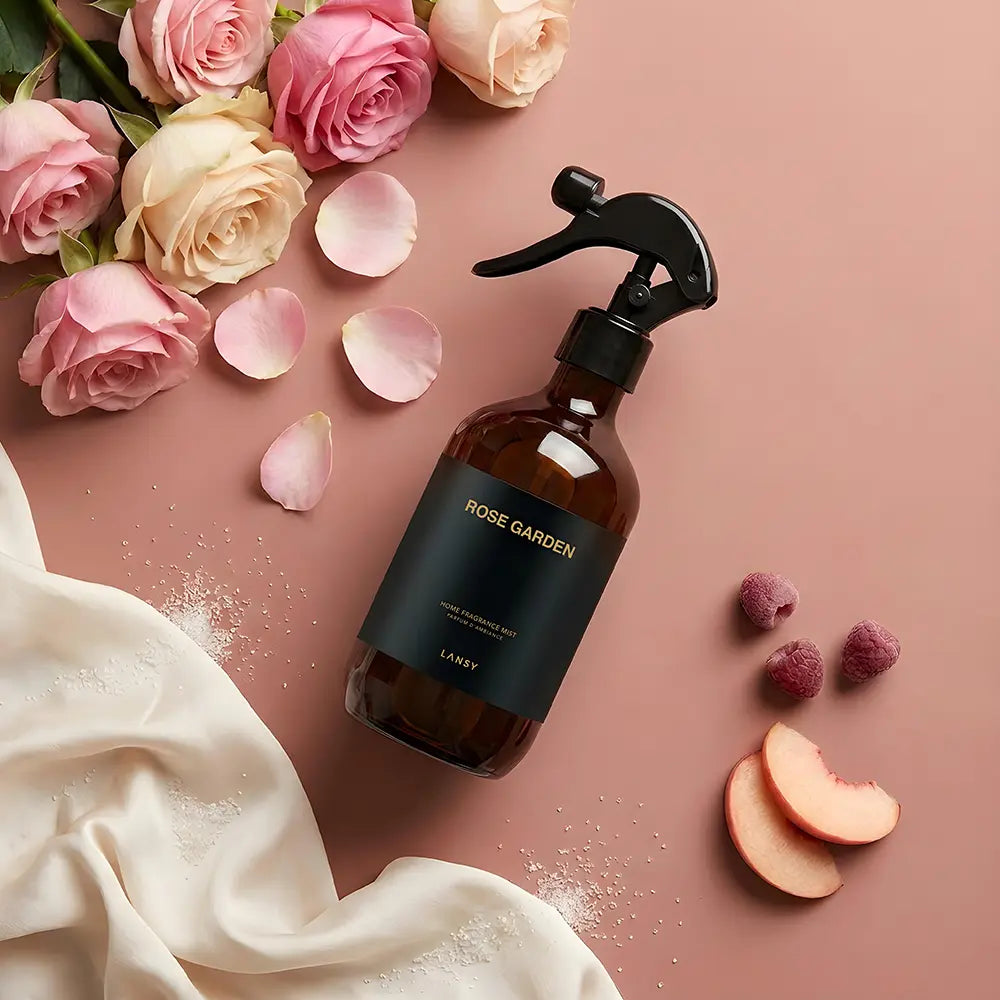 Rose Garden mist with roses, raspberries and peach.