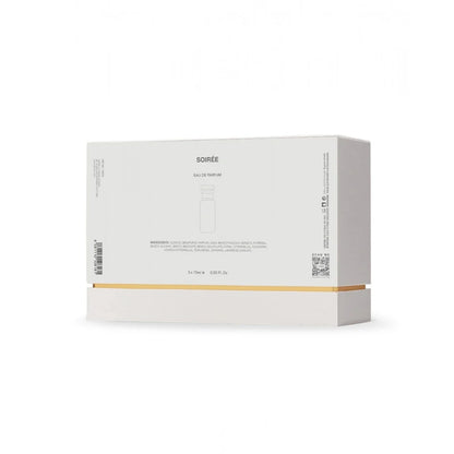 White box with gold accent on a white background