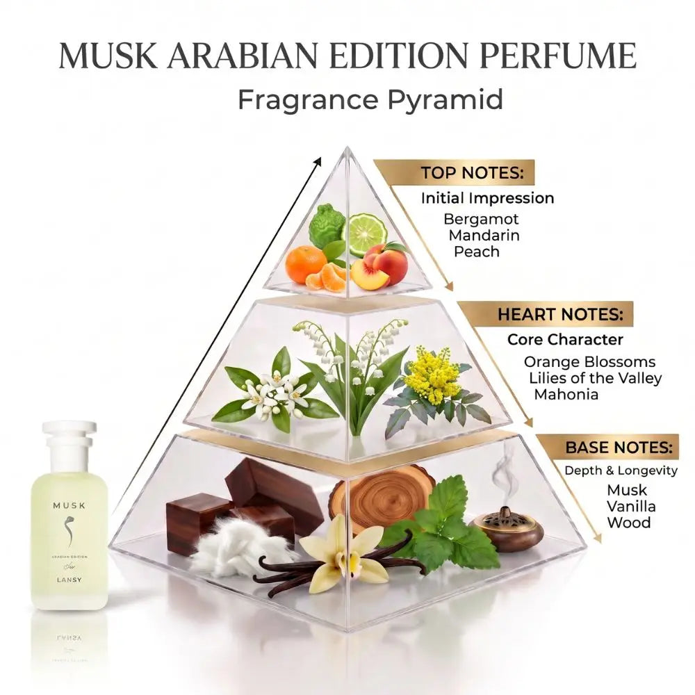 A perfume fragrance pyramid labeled &