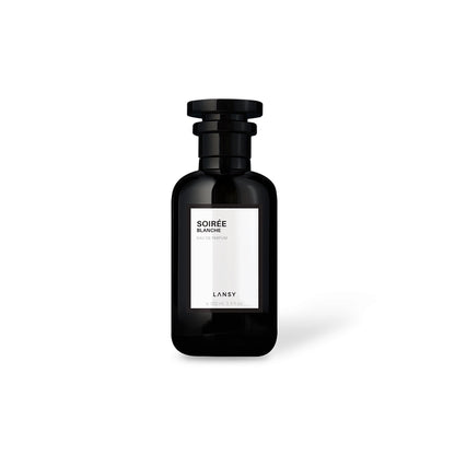 Black perfume bottle labeled &