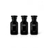Three black Lansy perfume bottles labeled &