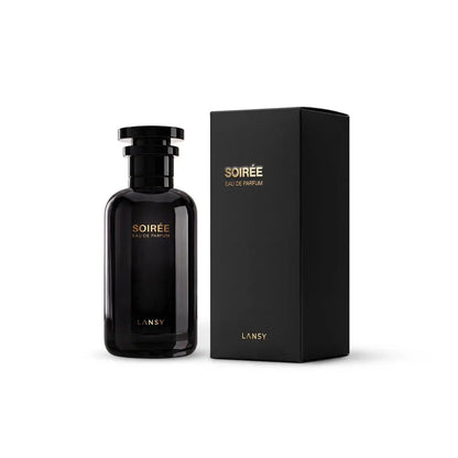 Lansy Soiree Eau de Parfum bottle and packaging on a white background