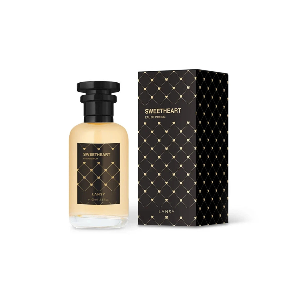 Lansy Sweetheart perfume bottle and packaging on a white background