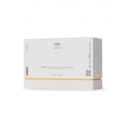 White box with gold accent on a white background